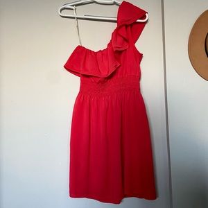 One Shoulder Red Dress